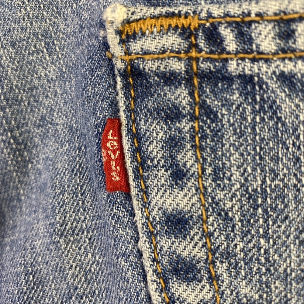 VTG Levis 505 Shorts Men 36 Blue Denim Regular Fit Straight Cotton Y2K 90s - Picture 4 of 12